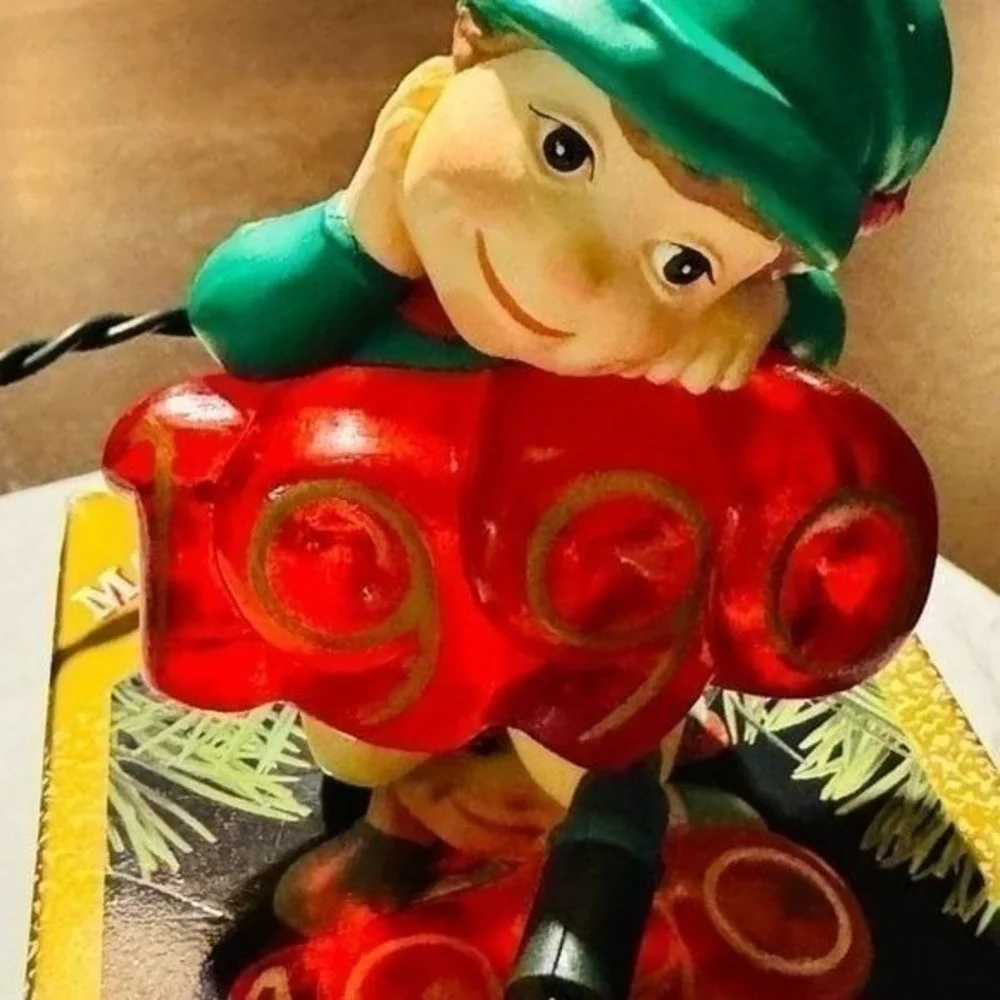Hallmark Keepsake 1990 Elf of the Year Light Up Ornament, Vintage, Christmas NIB